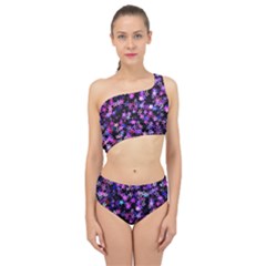 Christmas Paper Star Texture Spliced Up Two Piece Swimsuit