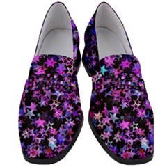 Christmas Paper Star Texture Women s Chunky Heel Loafers by Vaneshart