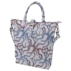 Pearl Pattern Floral Design Art Digital Seamless Buckle Top Tote Bag by Vaneshart