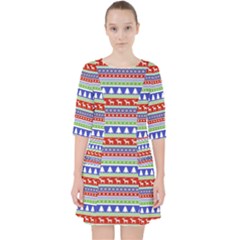 Christmas Color Stripes Pattern Pocket Dress by Vaneshart