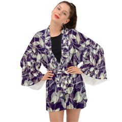 Leaves Pattern Colors Nature Design Long Sleeve Kimono