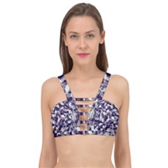 Leaves Pattern Colors Nature Design Cage Up Bikini Top