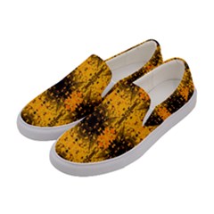 Pattern Wallpaper Background Yellow Amber Black Women s Canvas Slip Ons by Vaneshart