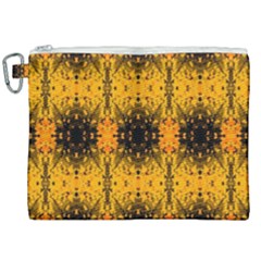 Pattern Wallpaper Background Yellow Amber Black Canvas Cosmetic Bag (xxl) by Vaneshart