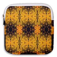 Pattern Wallpaper Background Yellow Amber Black Mini Square Pouch by Vaneshart