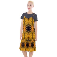 Pattern Wallpaper Background Yellow Amber Black Camis Fishtail Dress by Vaneshart