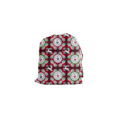 Christmas Happy Holidayw Drawstring Pouch (xs) by Vaneshart