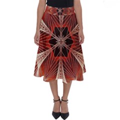 Star Pattern Red Abstract Perfect Length Midi Skirt by Vaneshart