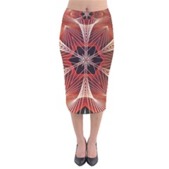 Star Pattern Red Abstract Velvet Midi Pencil Skirt by Vaneshart