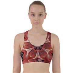 Star Pattern Red Abstract Back Weave Sports Bra by Vaneshart