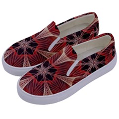 Star Pattern Red Abstract Kids  Canvas Slip Ons by Vaneshart