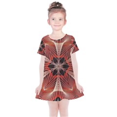 Star Pattern Red Abstract Kids  Simple Cotton Dress by Vaneshart