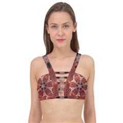 Star Pattern Red Abstract Cage Up Bikini Top by Vaneshart