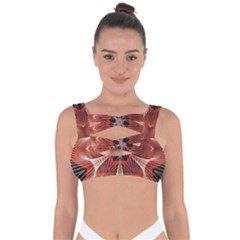 Star Pattern Red Abstract Bandaged Up Bikini Top by Vaneshart