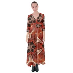 Star Pattern Red Abstract Button Up Maxi Dress by Vaneshart