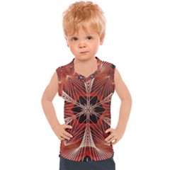 Star Pattern Red Abstract Kids  Mesh Tank Top