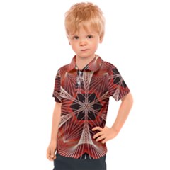 Star Pattern Red Abstract Kids  Polo Tee