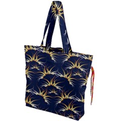 Pearl Pattern Floral Design Art Digital Seamless Drawstring Tote Bag by Vaneshart