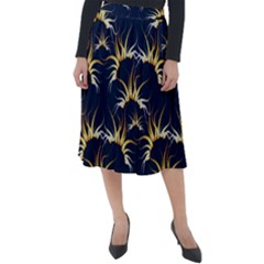 Pearl Pattern Floral Design Art Digital Seamless Classic Velour Midi Skirt  by Vaneshart