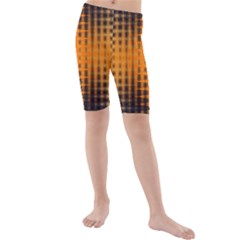 Pattern Lines Sections Yellow Straw Mauve Kids  Mid Length Swim Shorts by Vaneshart