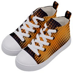 Pattern Lines Sections Yellow Straw Mauve Kids  Mid-top Canvas Sneakers by Vaneshart