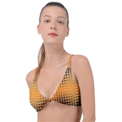 Pattern Lines Sections Yellow Straw Mauve Knot Up Bikini Top