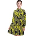 Seamless Pattern Background  Gold Yellow Black Long Sleeve Chiffon Shirt Dress View1