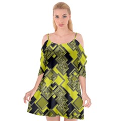 Seamless Pattern Background  Gold Yellow Black Cutout Spaghetti Strap Chiffon Dress by Vaneshart