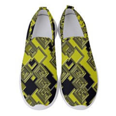 Seamless Pattern Background  Gold Yellow Black Women s Slip On Sneakers by Vaneshart