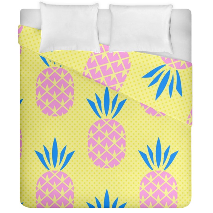 Summer Pineapple Seamless Pattern Duvet Cover Double Side (California King Size)