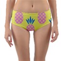 Summer Pineapple Seamless Pattern Reversible Mid-Waist Bikini Bottoms View1