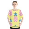 Summer Pineapple Seamless Pattern Batwing Chiffon Blouse View1