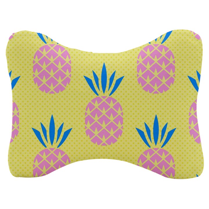 Summer Pineapple Seamless Pattern Velour Seat Head Rest Cushion