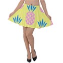 Summer Pineapple Seamless Pattern Velvet Skater Skirt View1