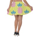 Summer Pineapple Seamless Pattern Velvet Skater Skirt View2