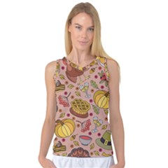 Thanksgiving Pattern Women s Basketball Tank Top by Sobalvarro