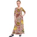 Thanksgiving Pattern Kids  Quarter Sleeve Maxi Dress View1