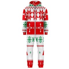 Ugly Christmas Sweater Pattern Hooded Jumpsuit (men)  by Sobalvarro