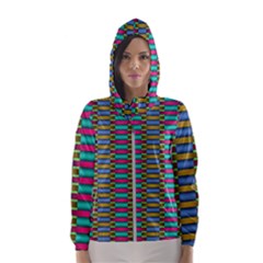 Seamless Tile Pattern Women s Hooded Windbreaker