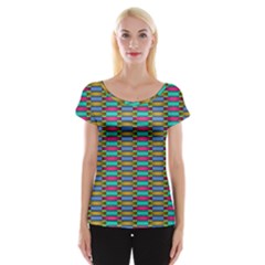 Seamless Tile Pattern Cap Sleeve Top