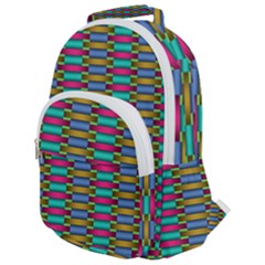 Seamless Tile Pattern Rounded Multi Pocket Backpack