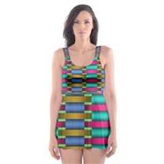 Seamless Tile Pattern Skater Dress Swimsuit