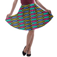 Seamless Tile Pattern A-line Skater Skirt