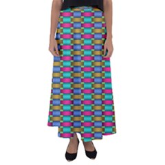 Seamless Tile Pattern Flared Maxi Skirt