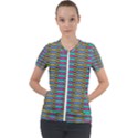 Seamless Tile Pattern Short Sleeve Zip Up Jacket View1