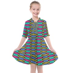 Seamless Tile Pattern Kids  All Frills Chiffon Dress by HermanTelo