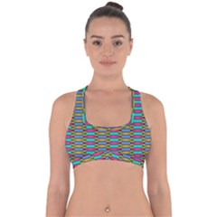 Seamless Tile Pattern Cross Back Hipster Bikini Top 