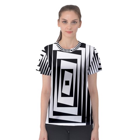 Background Black White Design Women s Sport Mesh Tee by Mariart