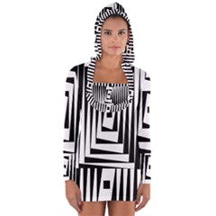 Background Black White Design Long Sleeve Hooded T-shirt by Mariart