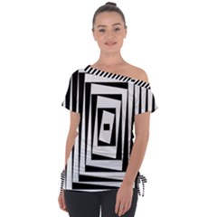 Background Black White Design Tie-up Tee